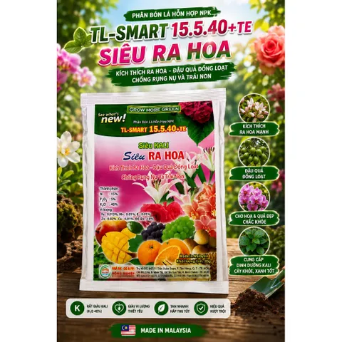Combo 10 Gói Siêu Kali Siêu Ra Hoa 20g | NPK 15-5-40+TE | Kích Ra Hoa Đậu Quả Đồng Loạt | Phân Bón Hoa Mai, Cây Ăn Trái