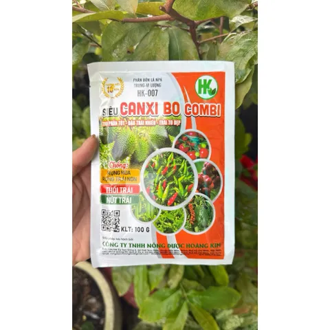 Combo 5 Gói Siêu Canxi Bo Combi HK-007 100g | Canxi Chelate 10.000ppm, Bo 2.000ppm | Phân Bón Lá NPK Trung Vi Lượng