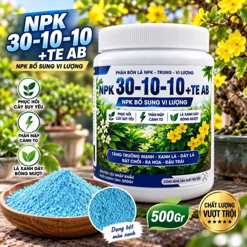 Phân bón vi lượng NPK 30-10-10+TE dưỡng cây-nảy chồi- xanh lá - chai 100 gram