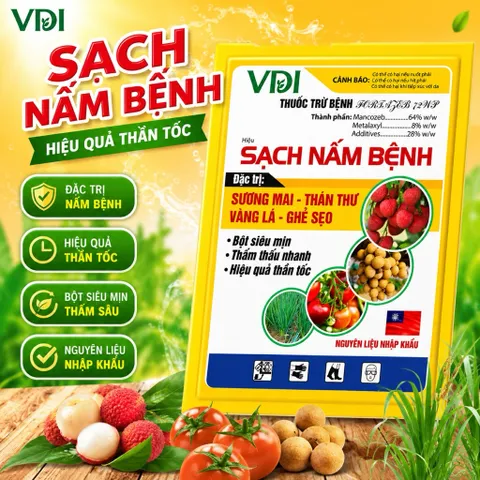 [ Combo 5 gói] Sạch Nấm Bệnh Fortazeb 72WP Gói 40G Mancozeb Metalaxyl Hỗ Trợ Sương Mai Thán Thư Vàng Lá Ghẻ Sẹo Trái