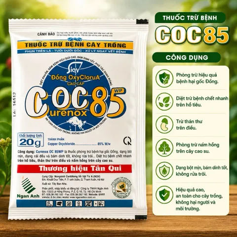 [ Combo 5 gói ] COC85 WP 20g Đồng Oxyclorua Đặc Trị Nấm Hồng Thán Thư Xì Mủ Thối Cành Cây Mai Cây Cảnh