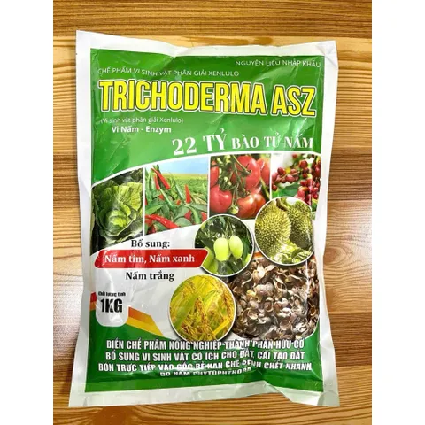 Nấm Trichoderma 1kg 22 tỷ bào tử nấm lệ siêu cải tạo đất trồng phòng trừ nấm rễ cây