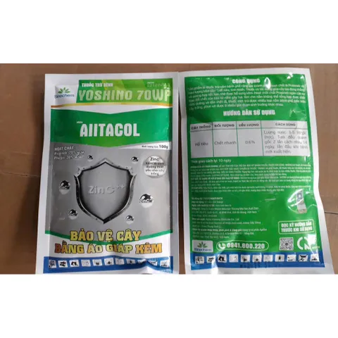 Siêu Áo Giáp Kẽm 100g – Bảo Vệ Cây Trồng Khỏi Nấm Khuẩn, Chống Cháy Lá – Thuốc Trị Bệnh Cây AIITACOL Yoshino 70WP