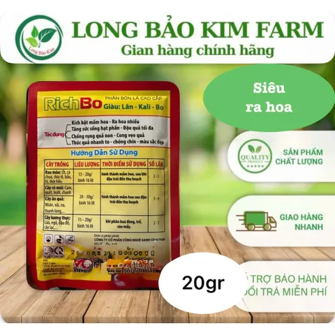 [Combo 10 gói] Rich Bo PK 15-15 + Bo – Siêu Kích Ra Hoa, Đậu Trái Mạnh, Chống Rụng Trái Non, Phân Bón Lá 20g