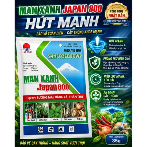 MANCOZEB XANH Phòng Trừ Thối Nhũn, Vàng Lá, Xoăn Đọt, Phấn Trắng, Khô Đầu Lá, Sương Mai…