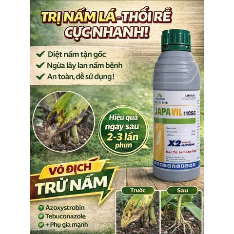 JAPAVIL 110SC – Thuốc trừ bệnh nấm hiệu lực mạnh, bảo vệ cây trồng chai 1 lít nước trắng
