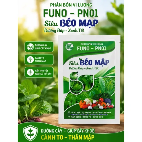 [ Combo 5 gói] Phân Bón Vi Lượng Siêu Béo Mập 50G | Phục Hồi Cây Sau Ra Hoa Đậu Quả | Dưỡng Búp Xanh , Cành To Thân Mập