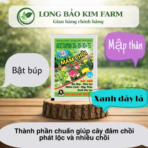 [Combo 5gói] PHÂN BÓN LÁ ACETAMIN 35-10-10+TE – BẬT MẦM CHỒI MẠNH, XANH LÁ NHANH