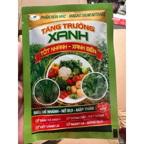 [Combo 10 gói] PHÂN BÓN TĂNG TRƯỞNG XANH, HẾT VÀNG LÁ, MẬP THÂN – RA HOA ĐẸP MAGNESIUM NITRATE 40G