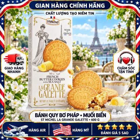 BÁNH QUY BƠ PHÁP MUỐI BIỂN ST MICHEL LA GRANDE GALETTE 600G