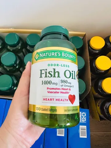 DẦU CÁ KHÔNG MÙI NATURE'S BOUNTY FISH OIL 1400MG MỸ 130 VIÊN