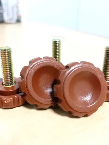 [combo 10 cái ] chân đế tăng chỉnh,núm vặn ô,vít vặn tăng chỉnh chân bàn,chân võng bông nâu M8x25xFi32