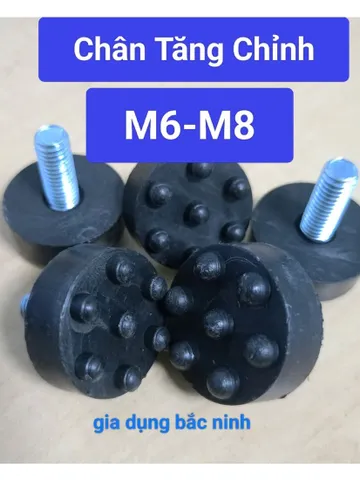4 chân đế tăng chỉnh M6-M8 gai đen