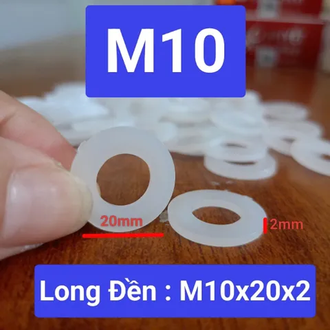 [combo 100 cái ] long đền nhựa M10x20x2, vòng đệm nhựa cách điện