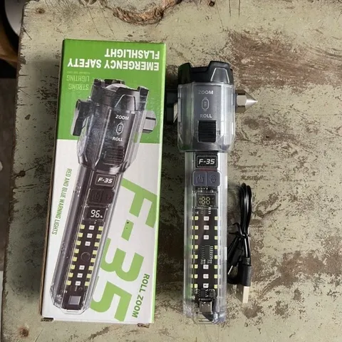 Đèn Pin F35 Led lazer zoom tỏa siêu sáng - còi báo động - cắt dây an toàn - phá kính - cod led