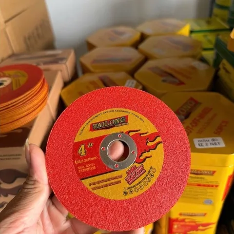 Đá cắt TAILONG 2 mặt đỏ vàng 107x1.2x16mm cho máy cắt kim loại