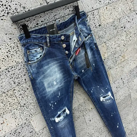 Quần Nam Jean Mẫu chữ mông kèm was rách + vẩy sơn - shop mới mong ae ủng hộ ạ