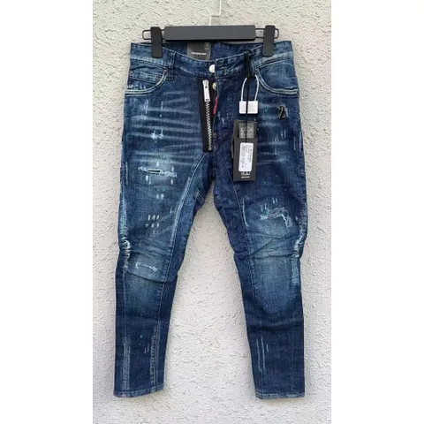 quần Jean DSQ khóa lệch , đính tang bạc số 2 - dáng Biker loại 1 - ních mới mong ae ủng hộ nha