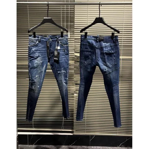 quần Jean DSQ khóa lệch , đính tang bạc số 2 - dáng Biker loại 1 - ních mới mong ae ủng hộ nha