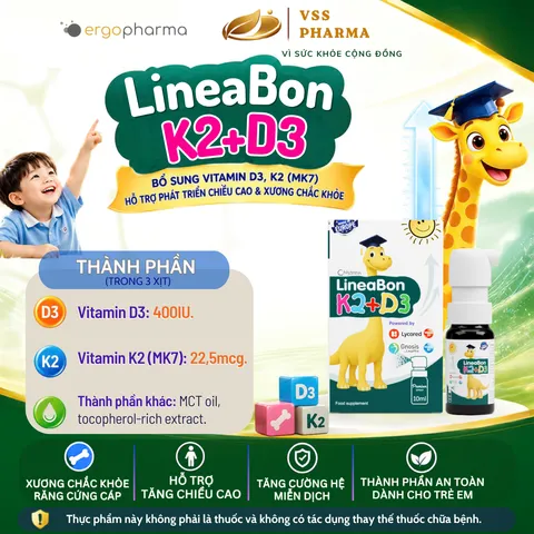 LineaBon Vitamin D3K2 Dạng Xịt Bổ Sung D3, K2 - 10ml