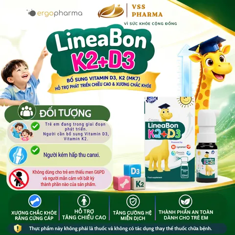 LineaBon Vitamin D3K2 Dạng Xịt Bổ Sung D3, K2 - 10ml