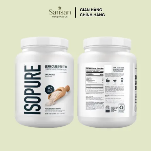 Bột Whey Protein Isopure 100% Whey Isolate 25g Protein 14 Khẩu Phần Zero Carb Low Carb Hỗ Trợ Phát Triển Và Phục Hồi Cơ