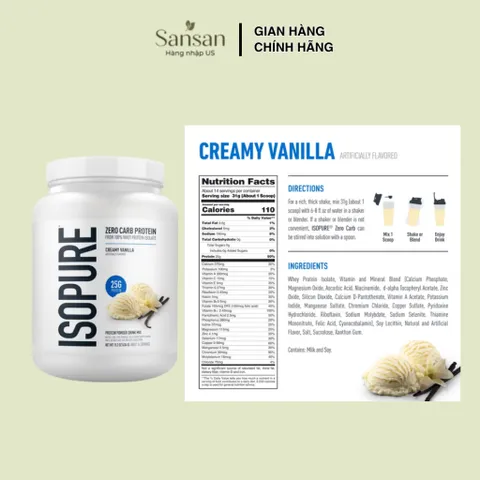 Bột Whey Protein Isopure 100% Whey Isolate 25g Protein 14 Khẩu Phần Zero Carb Low Carb Hỗ Trợ Phát Triển Và Phục Hồi Cơ