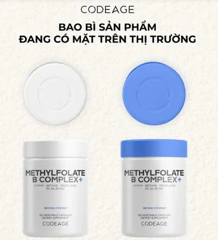 Methylfolate B Complex Codeage – Bổ sung Folate hoạt tính và vitamin nhóm B hỗ trợ sức khỏe toàn diện (120v)