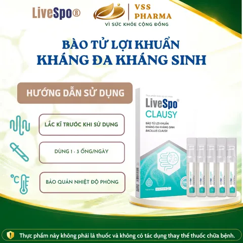 Men vi sinh 2 tỷ lợi khuẩn LiveSpo Clausy chính hãng 10 ống 896756