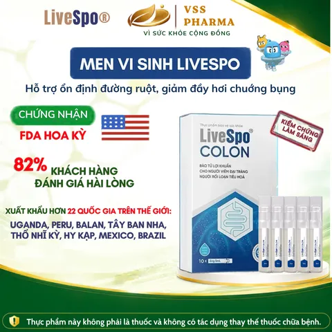 Bào tử lợi khuẩn cho người viêm đại tràng, rối loạn tiêu hóa LiveSpo Colon(10 ống x 5ml)