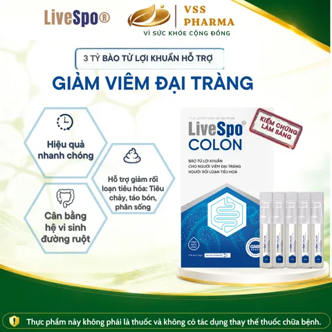 Bào tử lợi khuẩn cho người viêm đại tràng, rối loạn tiêu hóa LiveSpo Colon(10 ống x 5ml)