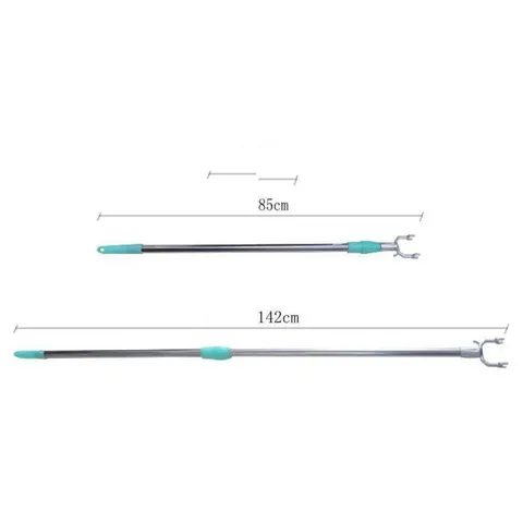 Cây phơi quần áo bằng inox kéo dài 1,5M - Cây gậy lấy đồ trên cao có thể kéo dài xếp gọn 2500QH