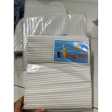Ống hút thẳng màu trắng - ống hút dùng một lần bịch 200 cái