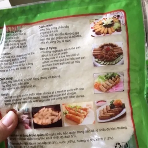Combo 10 Gói gồm 300 lá Bánh tráng bò bía đậu xanh - Bánh đa nem cuốn chả giò giòn xốp