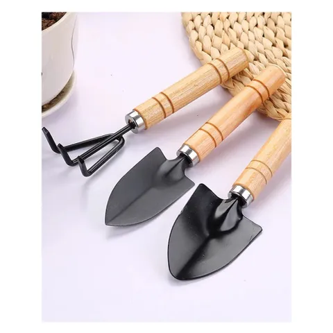 BỘ DỤNG CỤ LÀM VƯỜN MINI  3 MÓN CÁN GỖ CHO ĐẤT TRÔNG CÂY