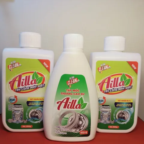 Compo Bột siêu tẩy lồng giặt Ailla 300g + tẩy gioăng cao su ,tẩy nấm mốc máy giặt 100g