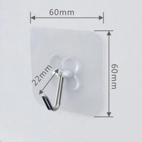 Combo 20 Móc Dán Treo Tường Trong Suốt Kích Thước 6 x 6 cm