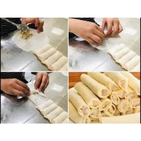 Vỏ bánh bò bía cuộn chả giò giòn xốp túi 100 lá size 18 cm