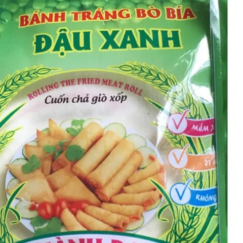10 Gói vỏ bò bía cuốn nem, bánh tráng bò bía đậu xanh loại đẹp size 16cm