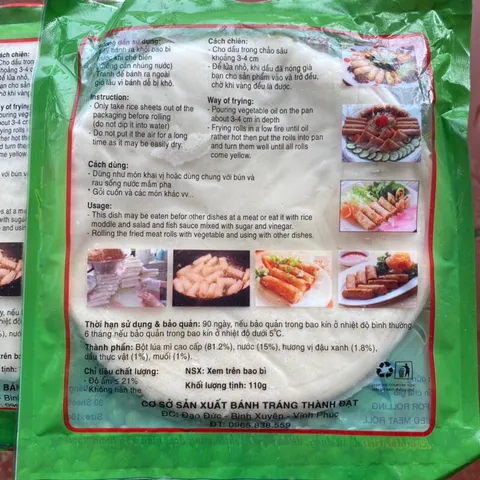 10 gói bánh đa nem đậu xanh, vỏ cuốn nem giòn xốp