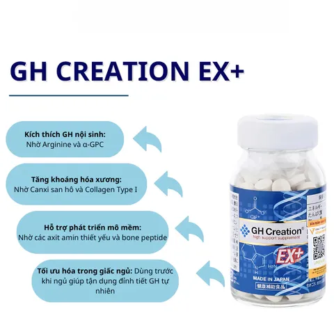 Viên uống hỗ trợ tăng chiều cao GH Creation EX+ Nhật Bản 270 viên (Nhập khẩu tem phụ chính hãng)