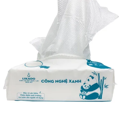Khăn lau mặt dùng 1 lần spa Likado Cuộn 50 khăn/ Gói rút 80 khăn/ Túi rút 240 tờ kích thước (20x20cm)