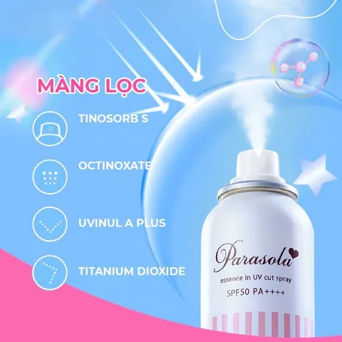 Xịt Chống Nắng Naris Cosmetics Dưỡng Sáng Da Parasola UV Spray SPF50+ PA++++ 90g