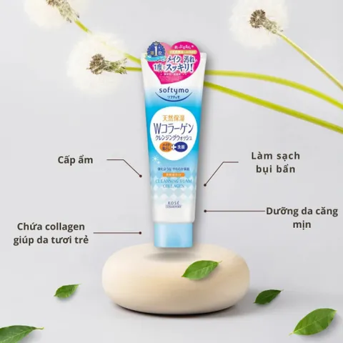 Sữa Rửa Mặt Kose Softymo Dưỡng Trắng Mềm Mịn Da Nhật Bản - Tuýp 150g, 190g