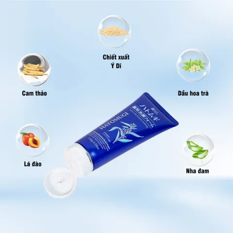 Sữa rửa mặt ý dĩ Hatomugi Naturie Nhật Bản chính hãng - Tuýp 130g, 170g