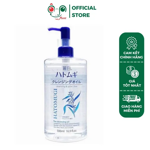 Nước Tẩy Trang Ý Dĩ Dưỡng Ẩm Sáng Da Sạch Sâu Lỗ Chân Lông Reihaku Hatomugi Cleansing Lotion 500m