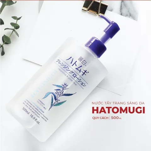 Nước Tẩy Trang Ý Dĩ Dưỡng Ẩm Sáng Da Sạch Sâu Lỗ Chân Lông Reihaku Hatomugi Cleansing Lotion 500m