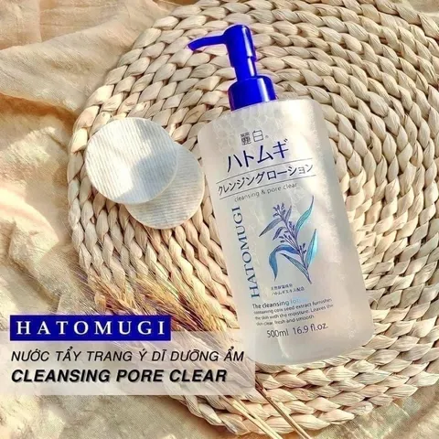 Nước Tẩy Trang Ý Dĩ Dưỡng Ẩm Sáng Da Sạch Sâu Lỗ Chân Lông Reihaku Hatomugi Cleansing Lotion 500m