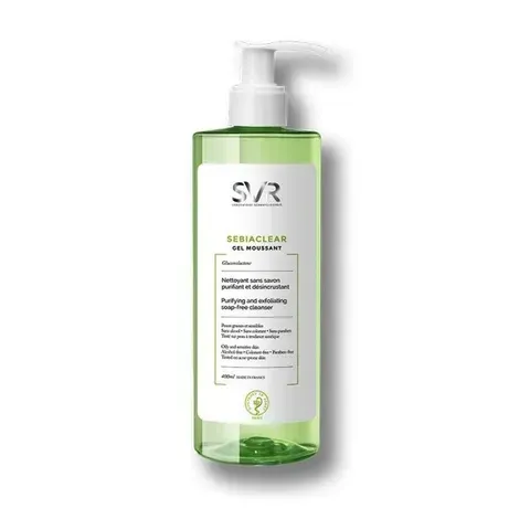 (Chính gốc) Sữa rửa mặt SVR Sebiaclear 400ml cho da dầu mụn nhạy cảm - Giảm mụn, kiểm soát dầu, làm sạch dịu nhẹ, sản phẩm chính hãng