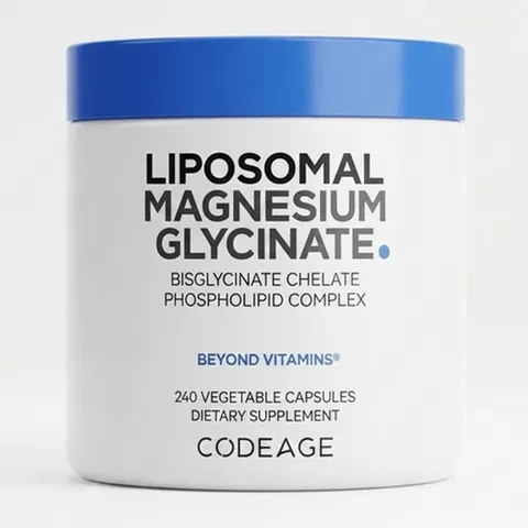 Codeage Liposomal Magnesium Glycinate - Hỗ trợ giấc ngủ giảm stress giảm căng thẳng thần kinh tăng cường trí nhớ chính hãng Mỹ